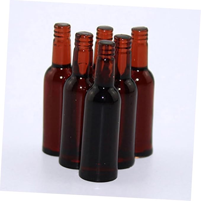 Totority 24pcs Mini Beer Bottles for Dollhouse Resin Miniature Wine Bottles Toys for Boys and Girls