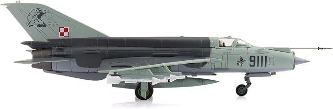Hobby Master | 1:72 Scale Diecast Military Aircraft Replica | MIG-21MF Polish Air Force 9111, 3 ELT, Poznan-Kresiny, Poland, 2002 | Model HA0115