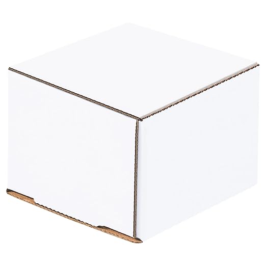 Box USA BM443 4"L x 4"W x 3"H, White (Pack of 50)
