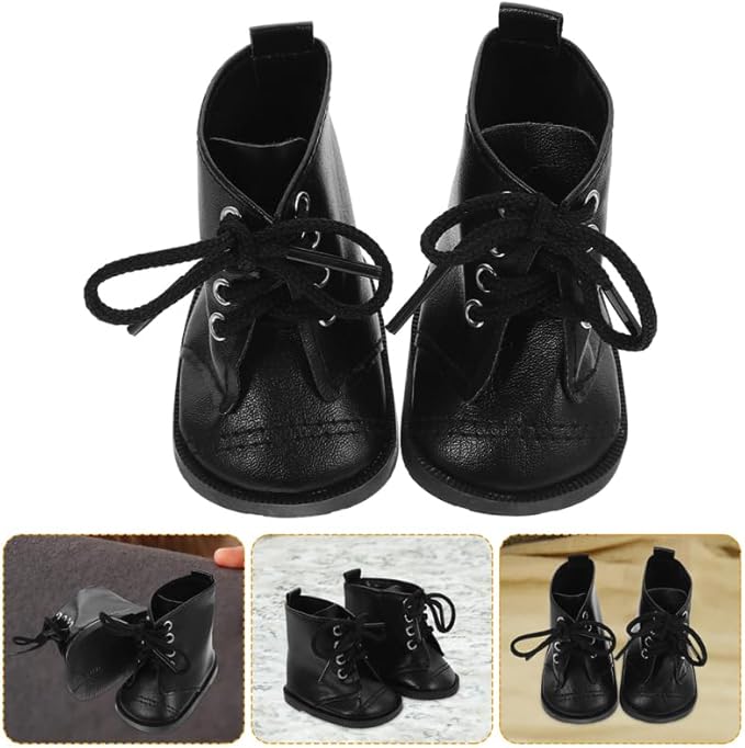 BESPORTBLE 18 Inch Girl Doll Boots 2 Pairs PU Leather Dollhouse Footwear Accessories for Girls Miniature Doll Shoes for Dress Up and Play