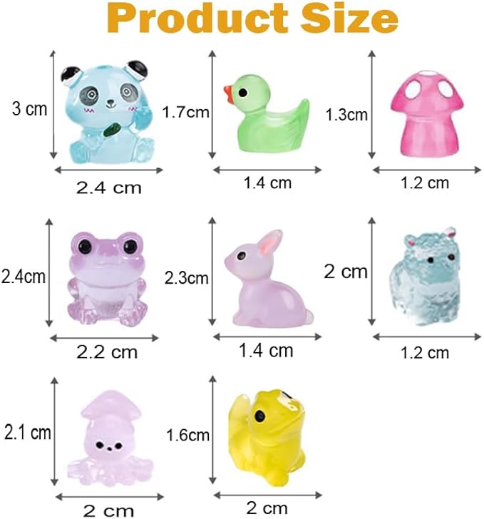 Easter Gifts Easter Basket Stuffers 120Pcs Luminous Mini Resin Animals Tiny Ducks Glow in The Dark Miniature Figures for Dollhouse Micro Garden Landscape Aquarium Decor