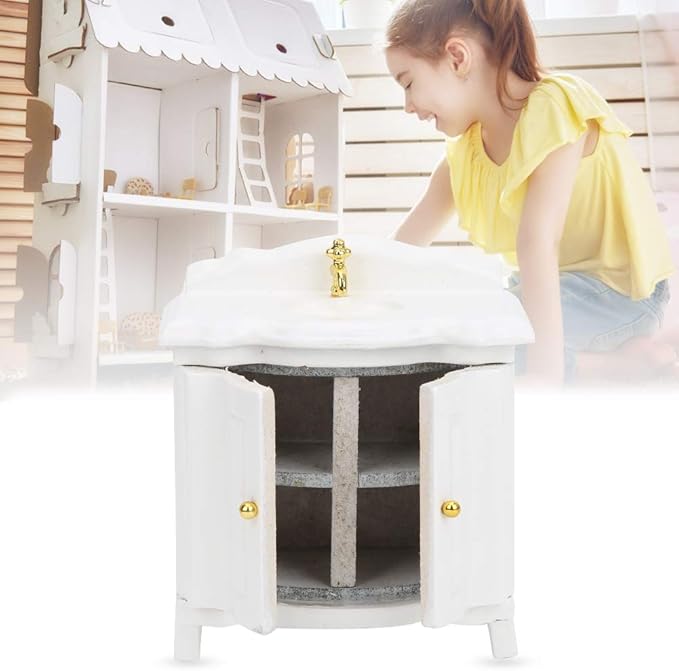 Glomora 1:12 Scale Basin Sink,Wash Basin Mini Micro Type Decoration Furniture Accessory for Doll House