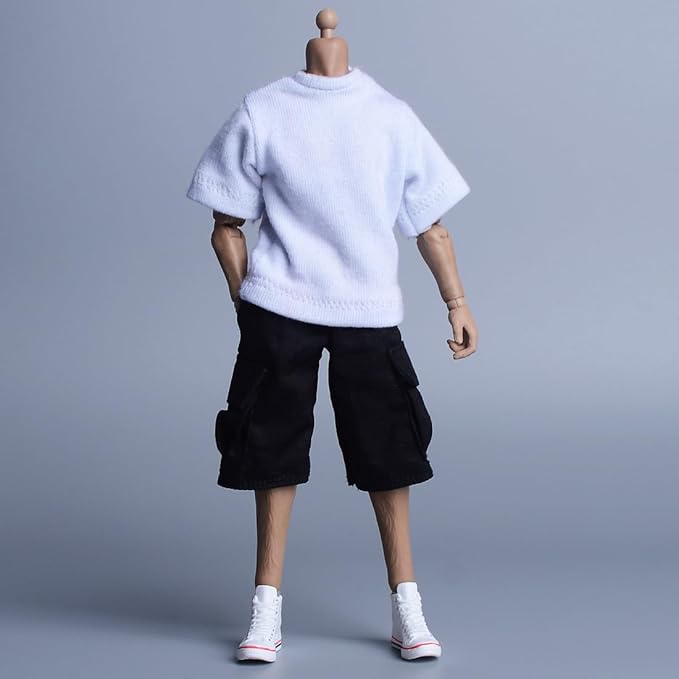 Meetoget 1/12 Scale Male Figure Doll Daily Sports Canvas Shoes Action Figure PU002US,White