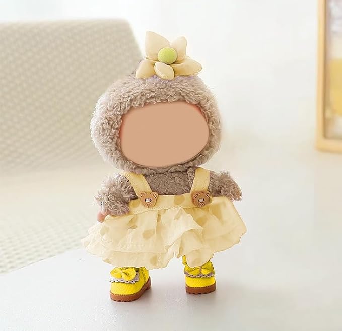 Compatible with Labubu Doll Shoes for 17cm Doll,Shoes Used for Labubu Accessories (GZA-Yellox)