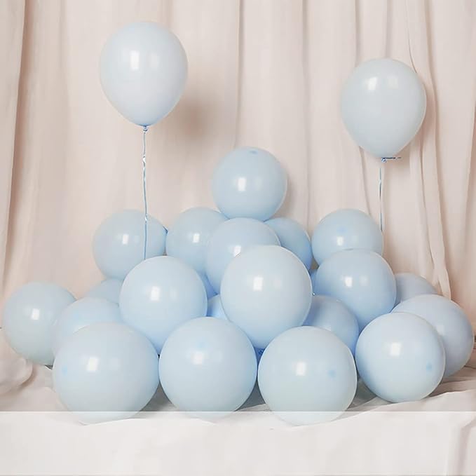 5 inch Pastel Blue Party Balloons, 100 pcs Mini Macaron Blue Latex Balloons for Birthday Wedding Baby Shower Decorations (Pastel Blue)