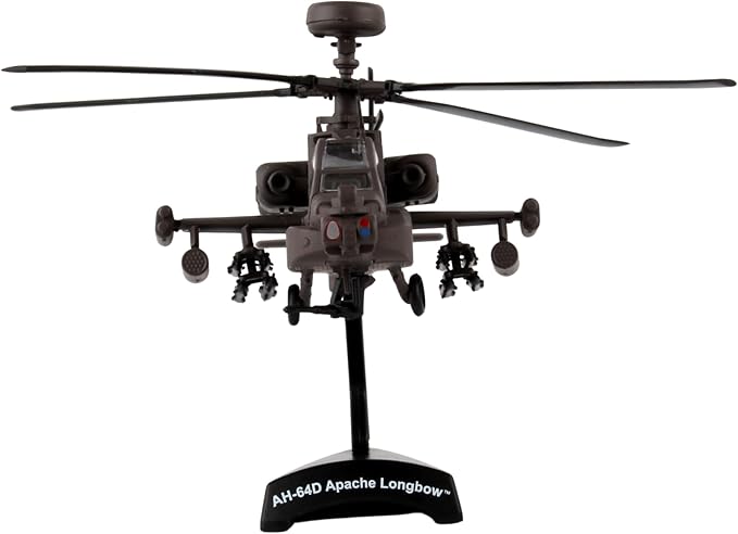 Daron Postage Stamp Boeing AH-64D Apache Longbow 1/100 Scale Diecast Display Model with Stand,Medium
