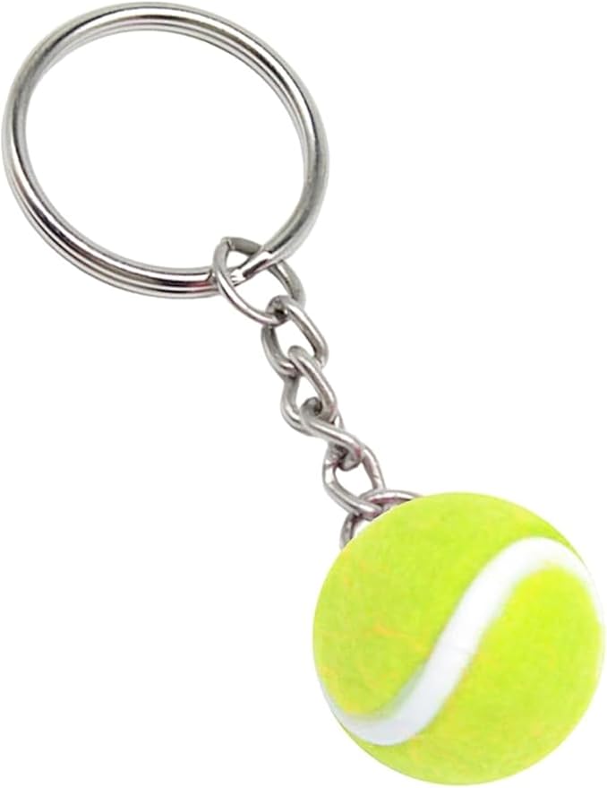 MDFREL 3D Mini Tennis Ball Keychain Sports Keychain Tennis Ball Pendant Keyring Car Key Ring Sport Key Chain Tennis Ball Keyrings Bag Pendants for Sport Lovers Kids Party Favors