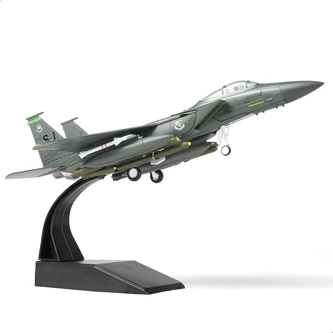 Classic American F-15E Strike Eagle Fighter 89-0487 Pre-Build Model Kits 1:100 Aircraft Alloy Diecast Airplane Military Display Model Aircraft for Collection or Gift