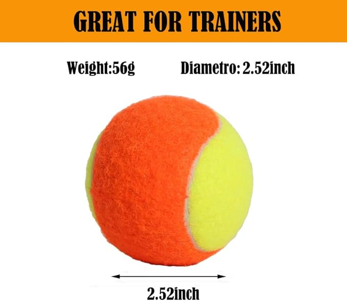 LIYUANBAIHUO Tennis Balls Low Compression Stage Tennis Ball for Beginners Youth Kids Training Practicing for Easy Transport