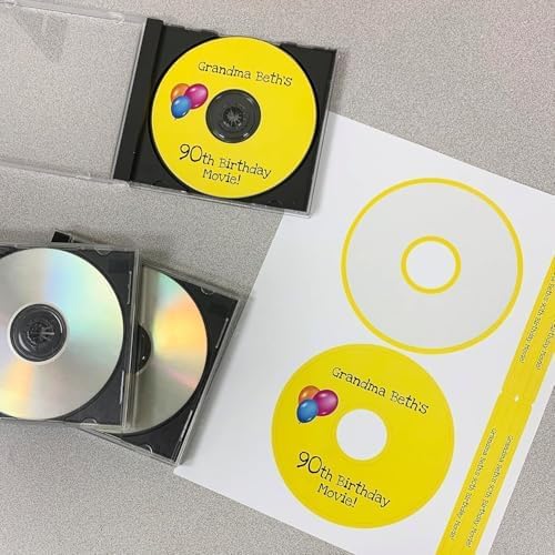 CD/DVD Label Full Face | Qty 1000 Disc, 1000 Spine | 500 Sheets Total | Permanent White Matte | Inkjet & Laser Compatible | Memorex Large Core | Easy to Peel | Made in USA | Blank Label