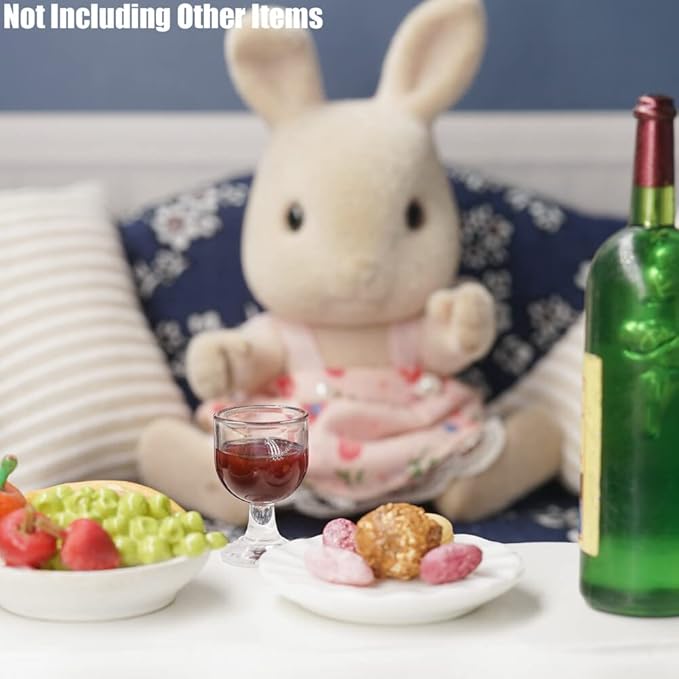 Odoria 1/12 Miniature Wine Glasses 4Pcs Dollhouse Decoration Accessories, Red Wine