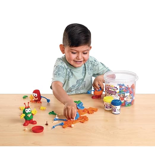 Colorations - BUILDME Creative Creatures Dough Builders (Includes 260 pieces) - Dough & Molding Clay Accessories for Kids - Screen-Free Play Time - Builds Animals & Characters