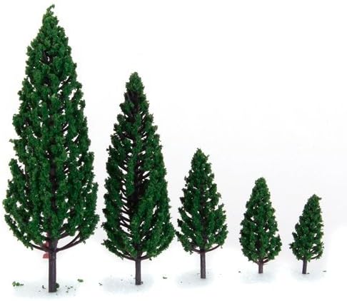 OrgMemory Mixed Model Trees, 29pcs, 1.5-6 inch(4-16 cm), Ho Scale Bushes, Diorama Supplies, Plastic Trees for Projects, Model Train Scenery with No Bases
