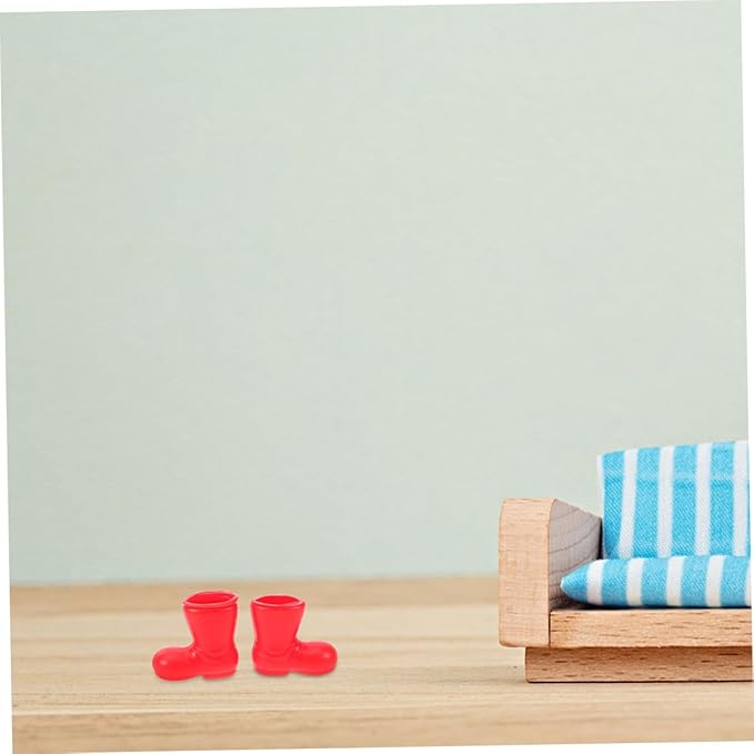 TOYZFRIENDY 100pcs Miniature Santa Claus Boots Cute Red Doll Plastic Rain Shoes for Christmas Table Centerpiece DIY Craft Projects Holiday Ornaments and Dollhouse Decorations
