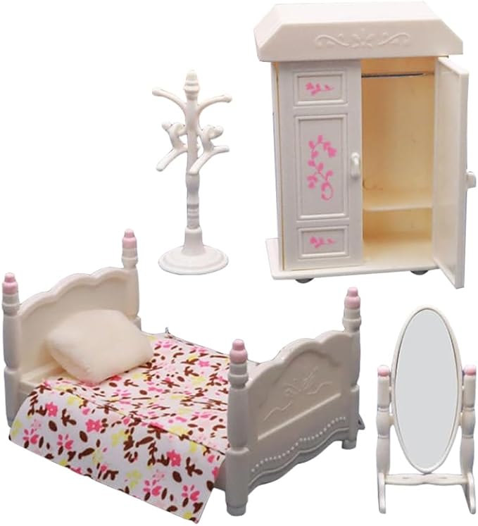 Miniature Bedroom Cabinet Set for Dollhouse Decor Mini Furniture for Boys and Girls Realistic Miniature Toy