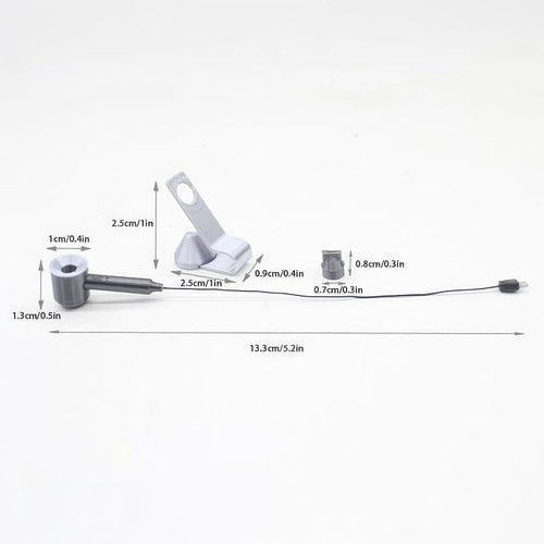 1:12 Scale Miniature Hair Dryer Set w/Stand, Nozzle: Realistic Model for Dollhouse Bathroom, Bedroom Vanity, Hair Salon, Adult Collector (Silver)