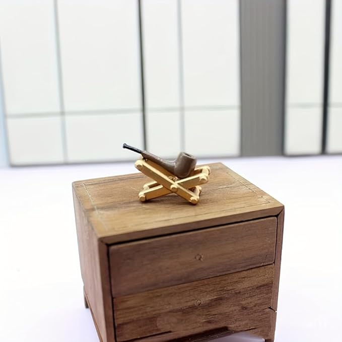 Charming Miniature Pipe and Stand Set - Dollhouse Decoration, Scene Accessories
