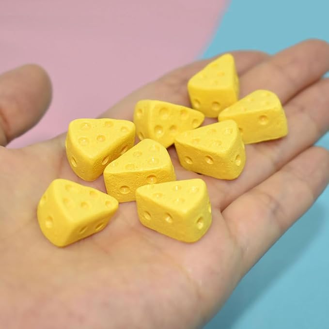 Toddmomy 40Pcs Miniatures Food Cheese Mini Plastic Fake Cheese Models Mini Simulation Food Model for Dollhouse Kitchen Decoration DIY Accessory