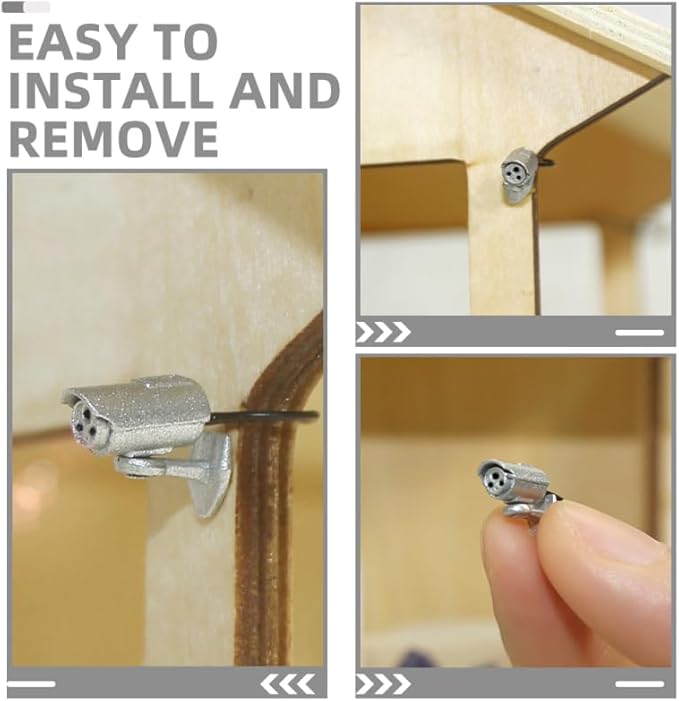 Totority Miniature Dollhouse Camera 2Pcs Realistic Toy Camera Accessory for Ob11 Dollhouse Living Room Decor