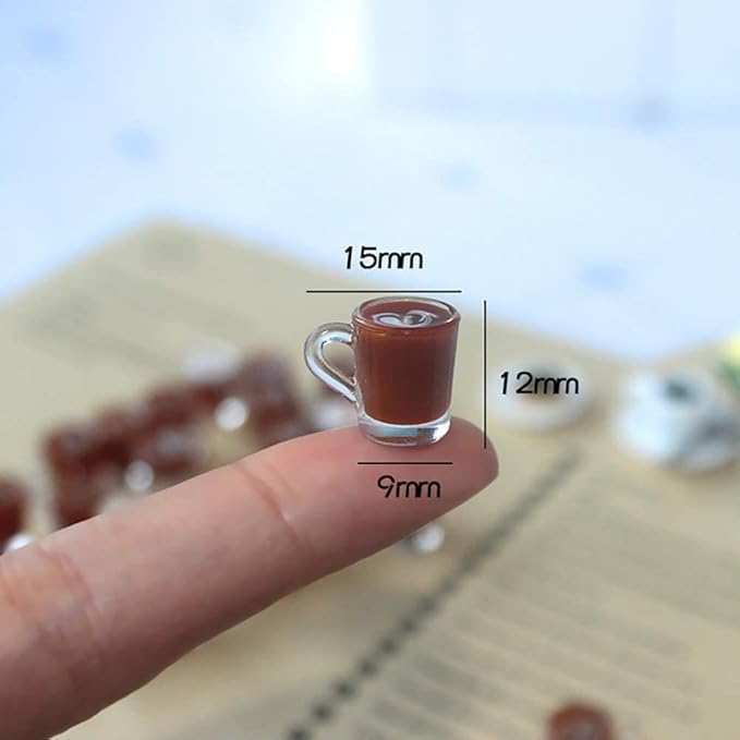 Miniature Coffee Cups Model Dollhouse Ornament Dollhouse Decoration Mini Decor Doll House Accessories Christmas Birthday Gifts for Boys Girls Women Friends