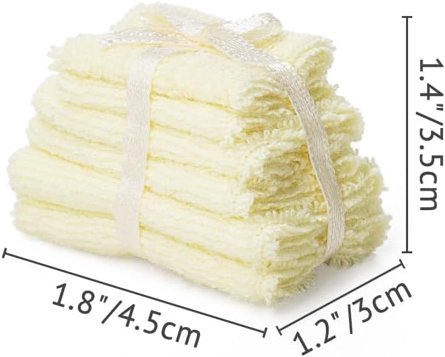 Odoria 1/12 Miniature Bathroom Towels Dollhouse Accessories Decoration, Yellow