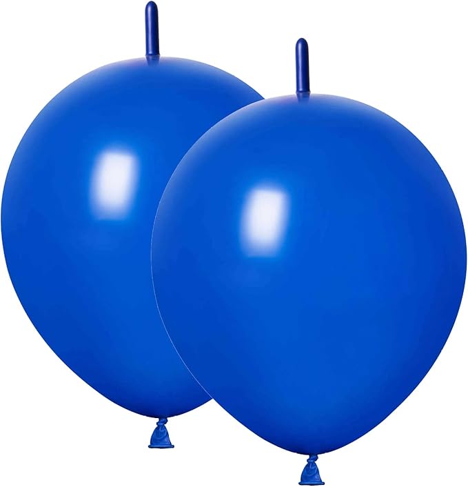 ADIDO EVA Link Balloons 6 Inch Blue Latex Quick Linkale Balloon 80 Pcs for Birthday, Halloween, Christmas, Party Festival Decorations