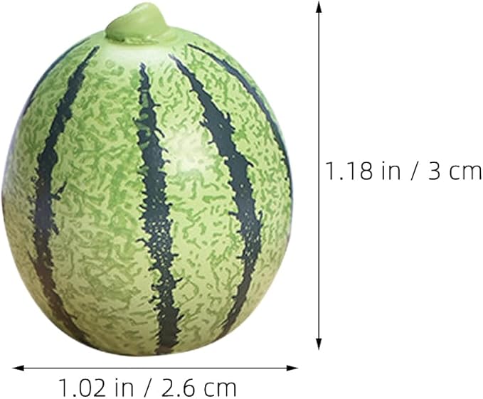 LOGOFUN 12pcs Fake Mini Watermelons Mini Artificial Watermelon Lifelike Miniature Fruits Photo Prop for Shop Window Display