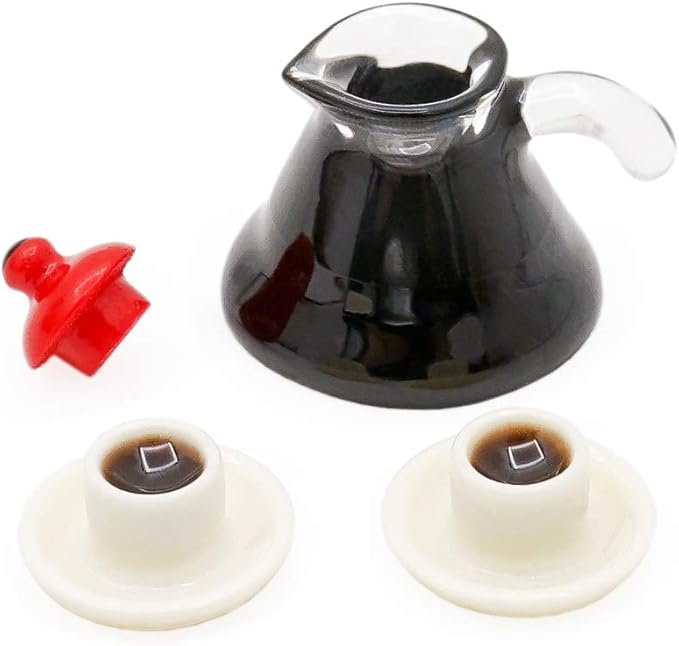 Odoria 1/12 Miniature Coffee Pot and Cups Dollhouse Decoration Accessories