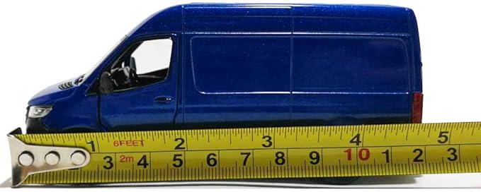 KiNSMART - Mercedes-Benz Sprinter Cargo Van 1:48 O Scale 5" Die Cast Metal Model Toy Van, Pull-Back Action (Blue)