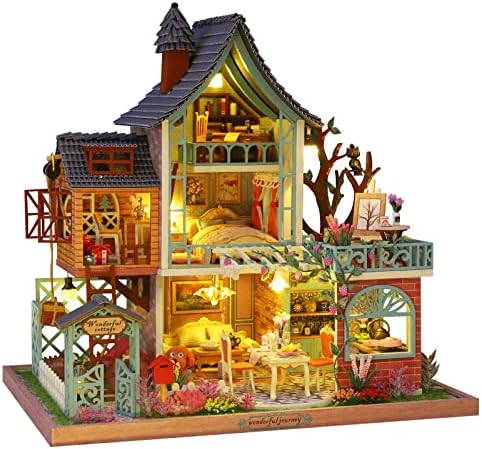 CRIOLPO DIY Miniature Doll House Kit, Inventive Room with Furniture, Tiny House Crafting Set, Miniature House Kits for Adult, Ideal for Hobbyists, for Unleashing Your Creativity - Jungle Sanctuary