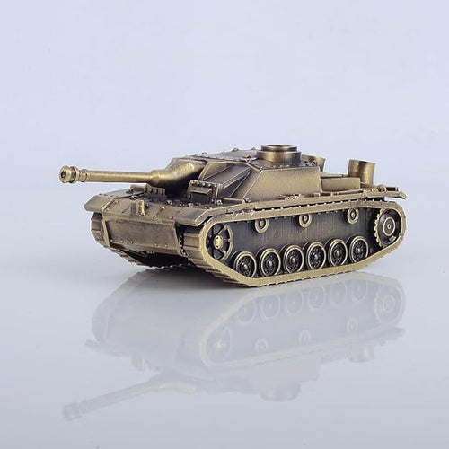 1:72 German Stug III Ausf.G Assault Gun Tank All-Metal die-Casting Model Military Model Furniture for Display (Bronze)