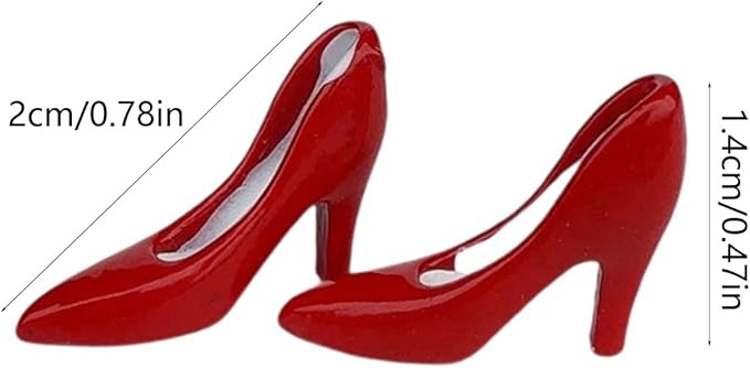 3 Pairs Miniature High Heel for 1/12 Dollhouses Metal Shoes with Artistic Detailing Display Ready Collectible Miniature Shoes