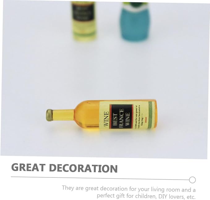 BCOATH 3Pcs Miniature Wine Bottles Charming Dollhouse Accessories for Mini House Decoration Birthday Party Cake Toppers Creative DIY Scene Models