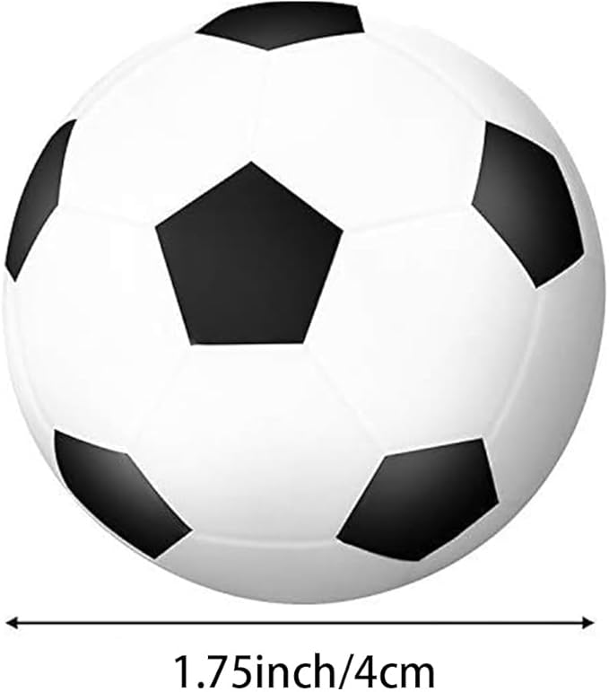 Fulanfudi 24 PCS Soccer Cupcake Toppers Foam Mini Soccer Stress Ball Soccer Ball Cupcake Picks Football Theme Cake Topper for Kids Stress Relief Relaxation Party Decoration School Carnival Reward