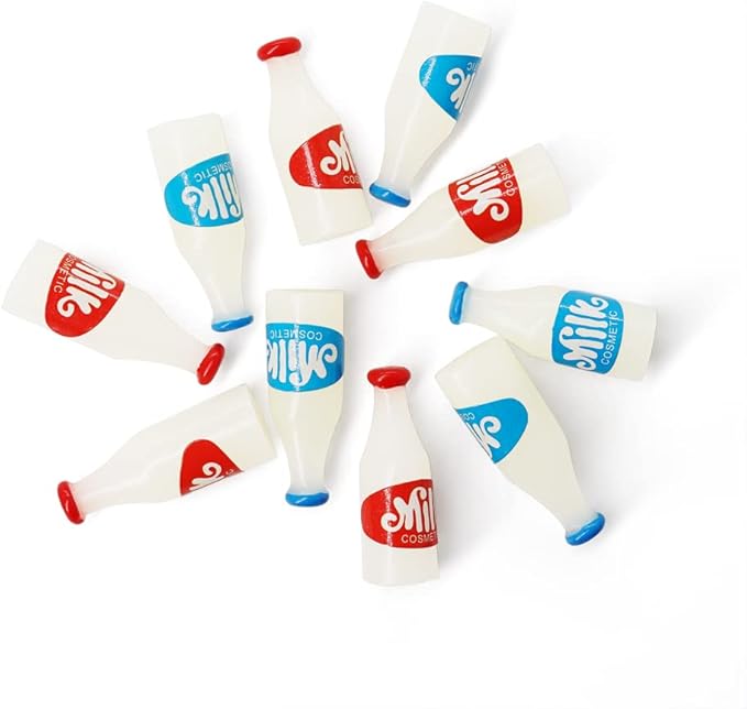 Odoria 1/12 Miniature Milk Bottles Dollhouse Decoration Accessories, 10Pcs