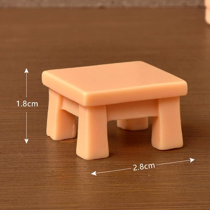 josaner-zz Dollhouse Cats w/ 1/12 Scale Accessories Mini Furniture Model Wooden Miniature (Multicolor-Simple)