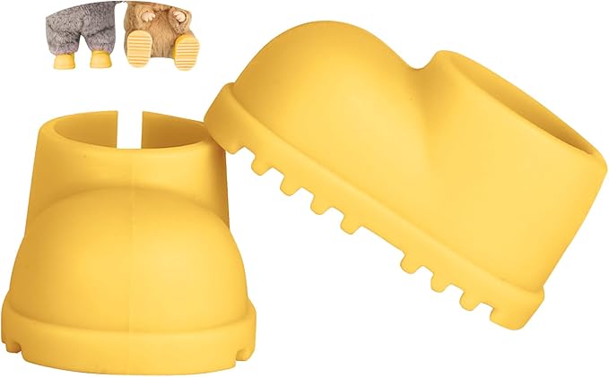 sunla Doll Shoes for 17cm Doll, Cute Mini Shoes Accessories for 17cm Dolls Sitting Standing Series, Silicone Doll Rain Shoes Boots(1 Pair Yellow)