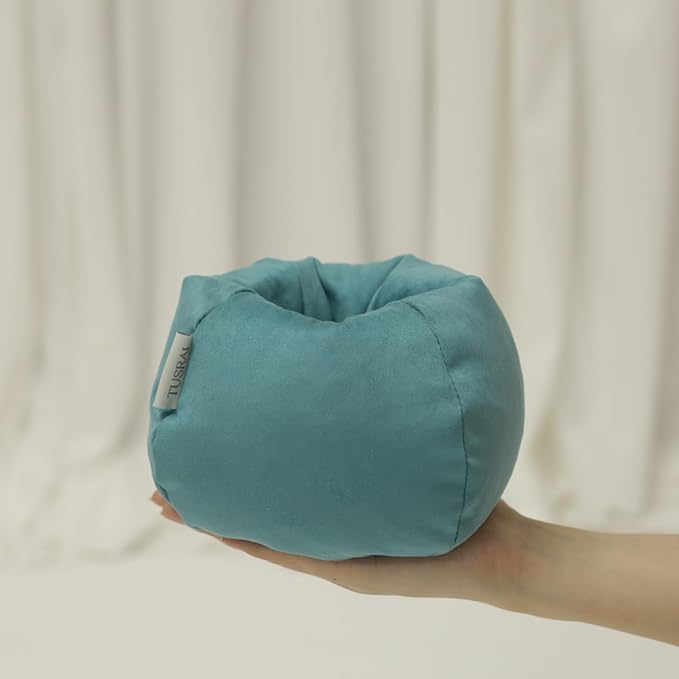 2pcs Cover of Mini Bean Bag Chair Cell Phone Holder (No Filler) Ultra Soft Micro Suede Anti Slip Miniature Bean Bag Couch Teal
