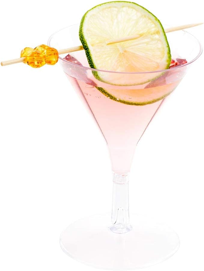2 Ounce Mini Martini Glasses, 100 Disposable Plastic Martini Glasses - Recyclable, Crack Resistant, Clear Plastic Small Martini Glasses, For Parties or Weddings, - Restaurantware