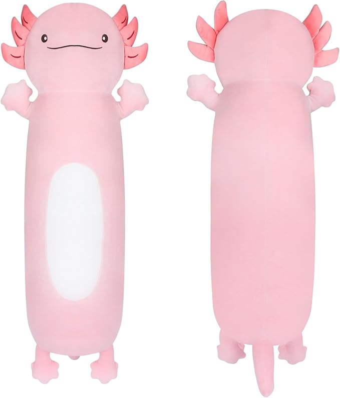 22" Giant Pink Axolotl Stuffed Animal, Cute Soft Long Axolotl Plush Large Body Pillow Big Squishy Plushies Toy, Gift for Kids, Boys, Birthdays