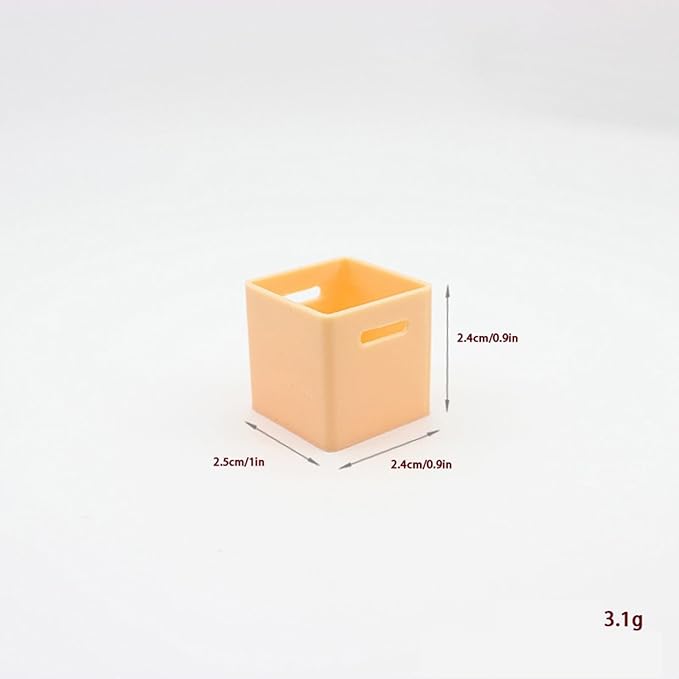 LOGOFUN 1:12 Miniature Dollhouse Storage Rack with 12 Compartments and 4 Color Boxes Miniature Bookshelf Organizer with Cabinets