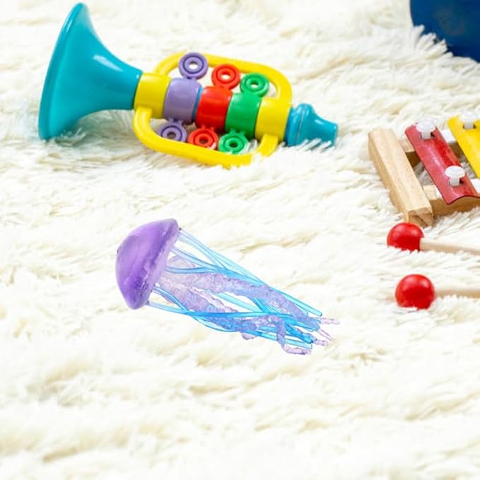 Mini Simulation Jellyfish Model Toys 2Pcs Ocean Animals Cognitive Educational Toys Realistic Sea Creature Figures for Kids Party Decor