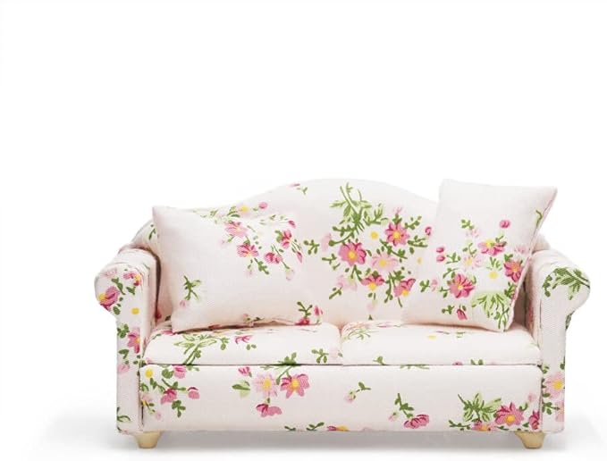 Odoria 1/12 Miniature Couch Sofa Dollhouse Furniture Accessories, Pink