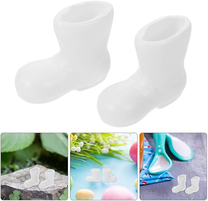 Cabilock Mini Shoes 24Pcs Plastic Santa Boots for Xmas Decoration Cute Miniature Boots for Dolls and Crafts Perfect Christmas Accessories