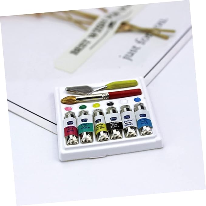 1set Mini House Adornments Realistic Watercolor Dollhouse Decorations for Creative Play Safe Materials for Miniature House Decor Photography Props