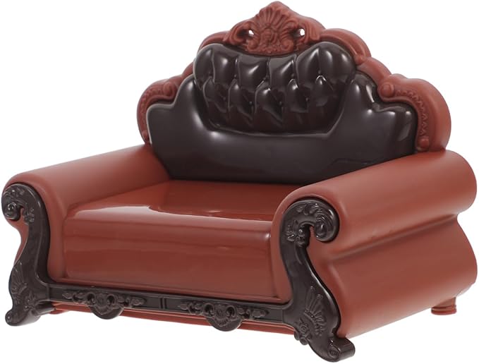 GLEAVI Miniature Doll House Furniture Sofa Chair 1 12 Scale European Style Plastic Mini Sofa for Dollhouse Living Room Decor DIY Craft Accessory