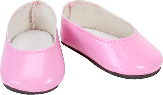 Sophia's 14.5" Doll Set of Shoes - Faux Pink Leather Dress Shoes and White All-Star Canvas Sneakers