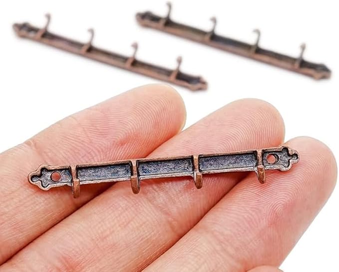 3Pcs Brown 1/12 Miniature Coat Rack Dollhouse Decoration Accessories