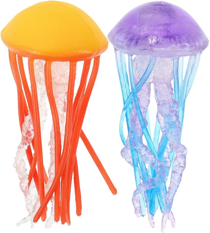 Mini Simulation Jellyfish Model Toys 2Pcs Ocean Animals Cognitive Educational Toys Realistic Sea Creature Figures for Kids Party Decor