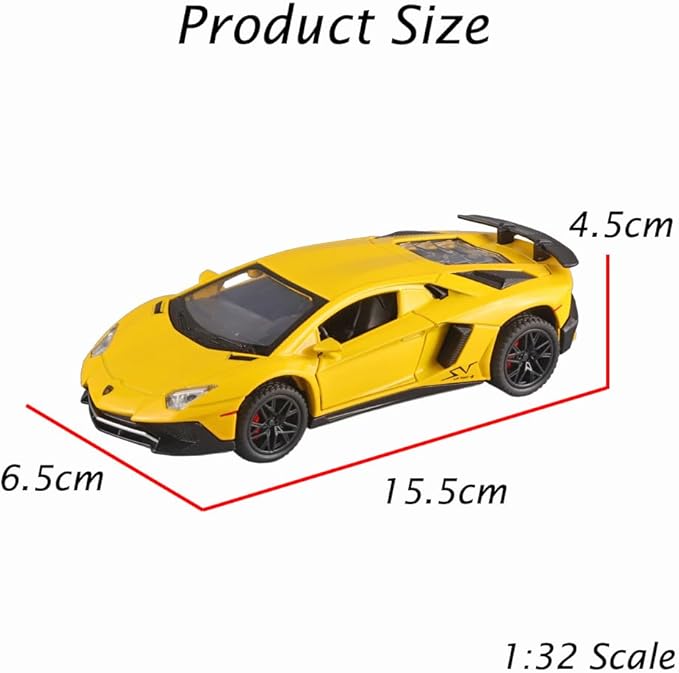 Alloy Collectible Lambo Aventador Toy Vehicle Pull Back Die-Cast Car Model with Lights and Sound